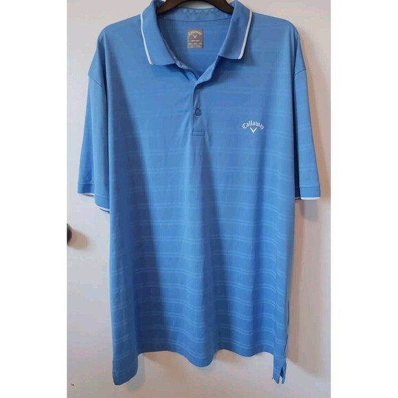 Callaway Polo Shirt Men's XXL Light Blue Opti-Dri Golf Athletic Performance - Picture 1 of 7